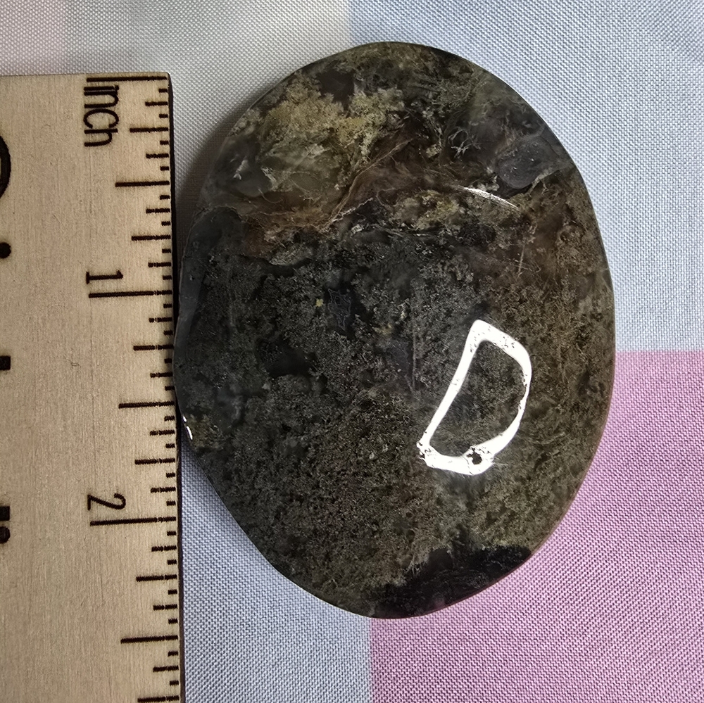 Moss Agate Crystal Palm Stone